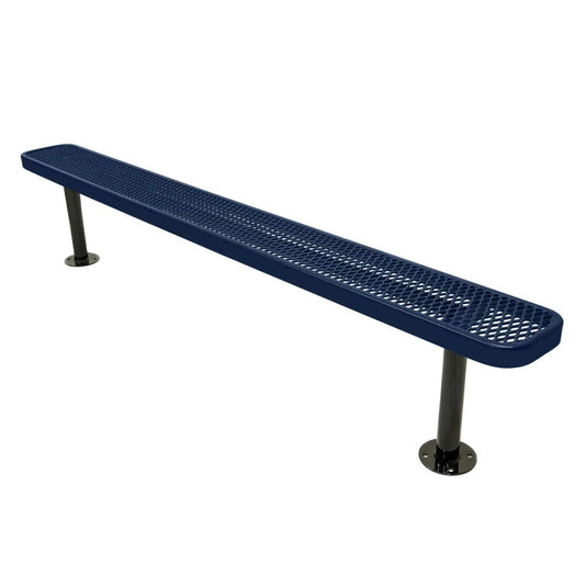 8FT Commercial Park Bench without Back, Surface Mount Frame
