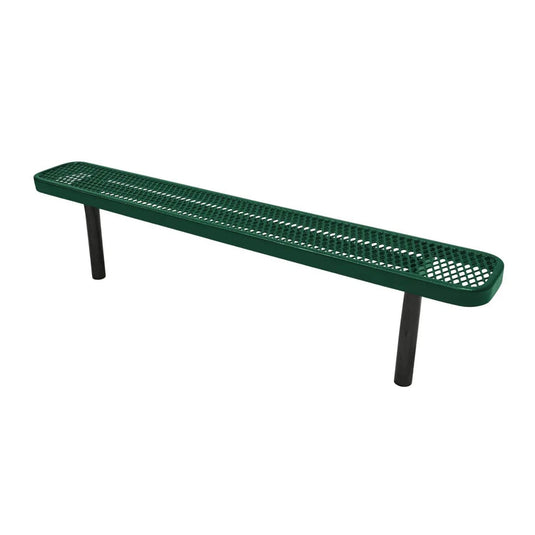 6FT Industrial Park Bench without Back, Inground Mount Frame