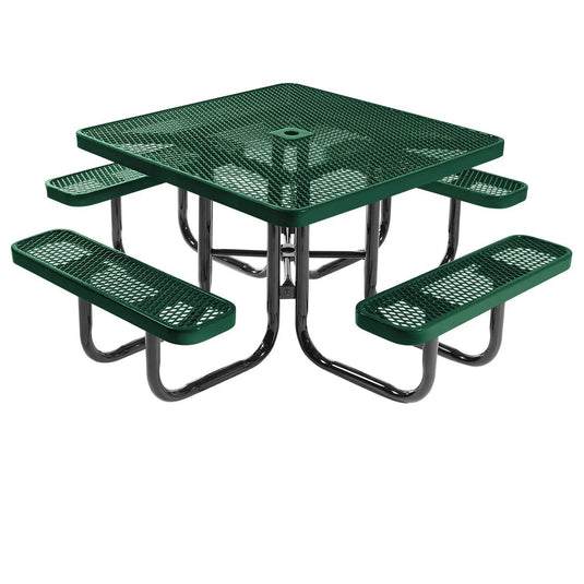 46" Square Metal Outdoor Picnic Table