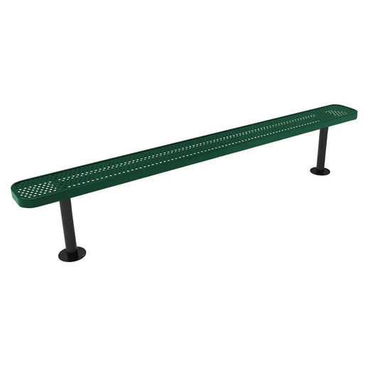 8FT Commercial Park Bench without Back, Surface Mount Frame