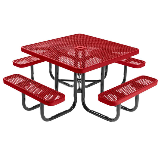 46" Square Metal Outdoor Picnic Table