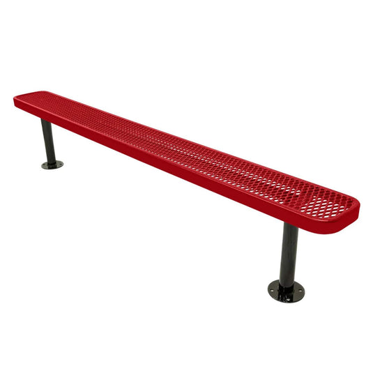 8FT Commercial Park Bench without Back, Surface Mount Frame