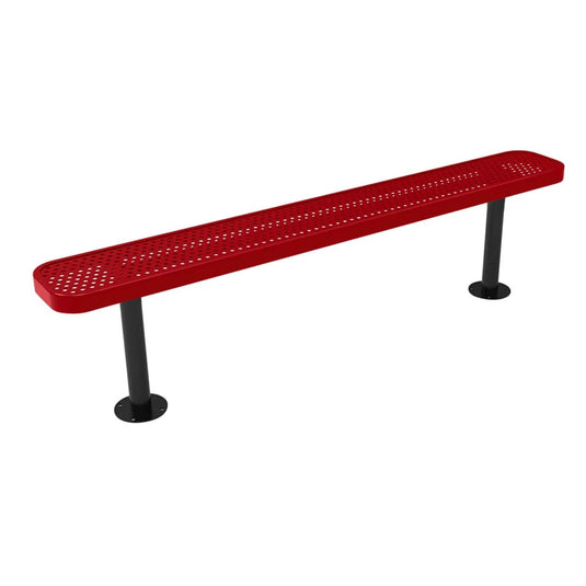 6FT Commercial Park Bench without Back, Surface Mount Frame