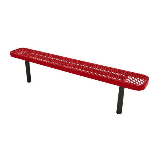 6FT Industrial Park Bench without Back, Inground Mount Frame