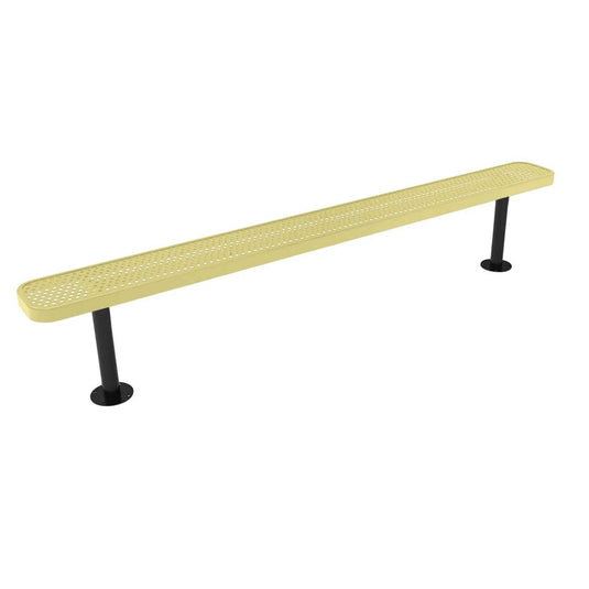 8FT Commercial Park Bench without Back, Surface Mount Frame