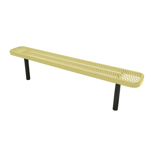 Industrial Expanded Metal Park Bench with Inground Mount Frame