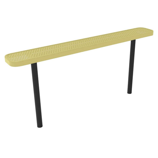 6FT Industrial Park Bench without Back, Inground Mount Frame