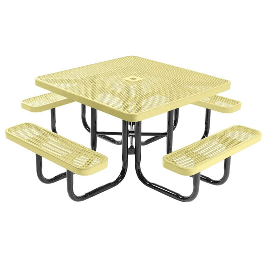 46" Square Metal Outdoor Picnic Table