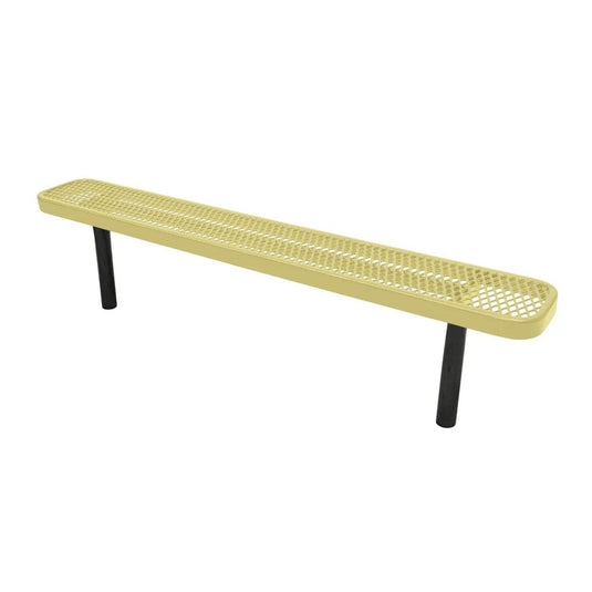 6FT Industrial Park Bench without Back, Inground Mount Frame