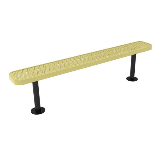 6FT Commercial Park Bench without Back, Surface Mount Frame