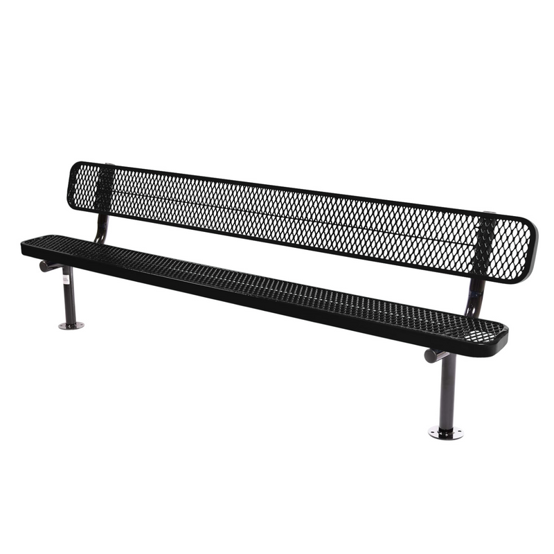 Load image into Gallery viewer, Commercial Expanded Metal Park Bench with Surface Mount Frame
