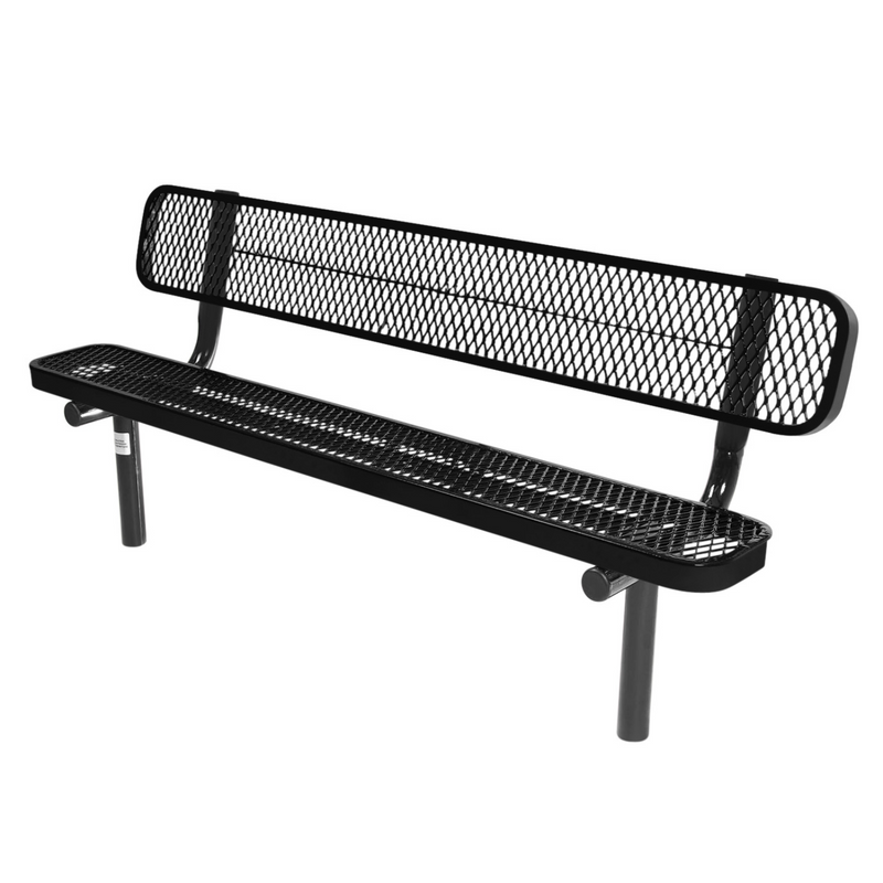 Load image into Gallery viewer, Industrial Expanded Metal Park Bench with Inground Mount Frame
