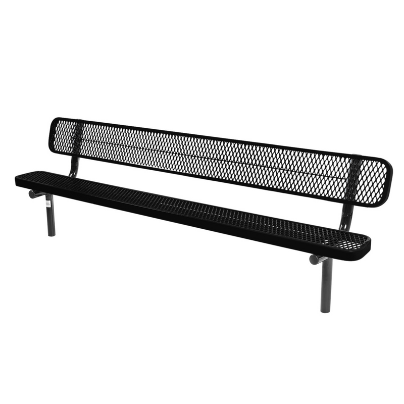 Load image into Gallery viewer, Industrial Expanded Metal Park Bench with Inground Mount Frame
