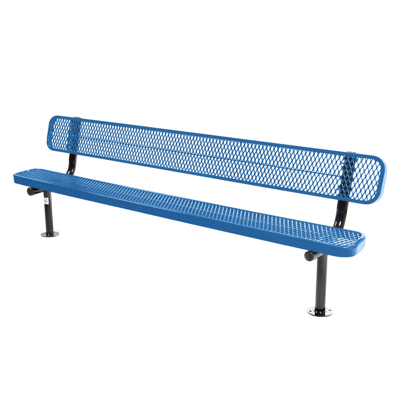 Load image into Gallery viewer, Commercial Expanded Metal Park Bench with Surface Mount Frame
