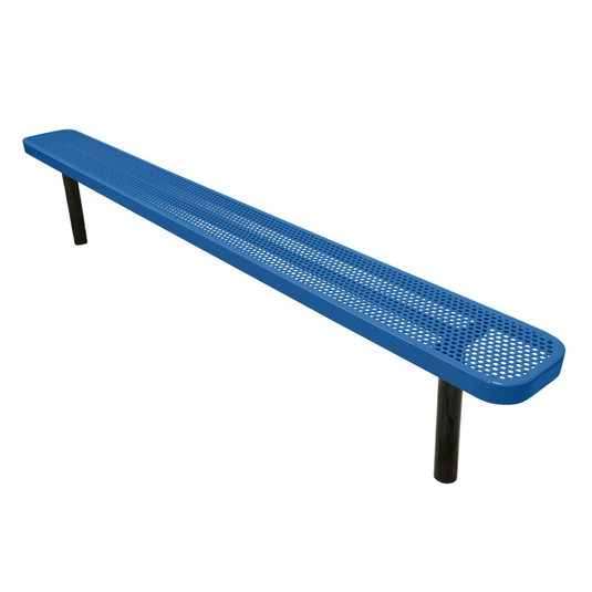 Durable Punched Steel Park Bench with Inground Mount Frame