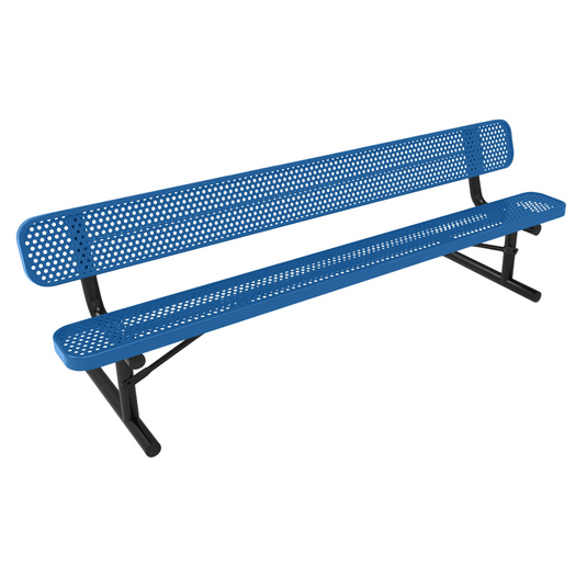 All-Weather Punched Steel Park Bench with Portable Frame