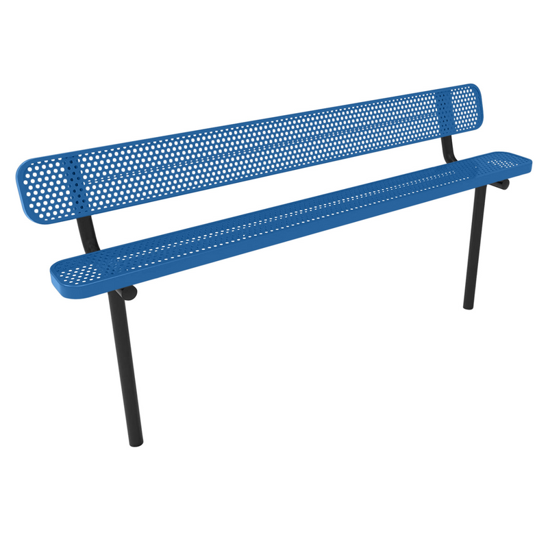 Load image into Gallery viewer, Durable Punched Steel Park Bench with Inground Mount Frame
