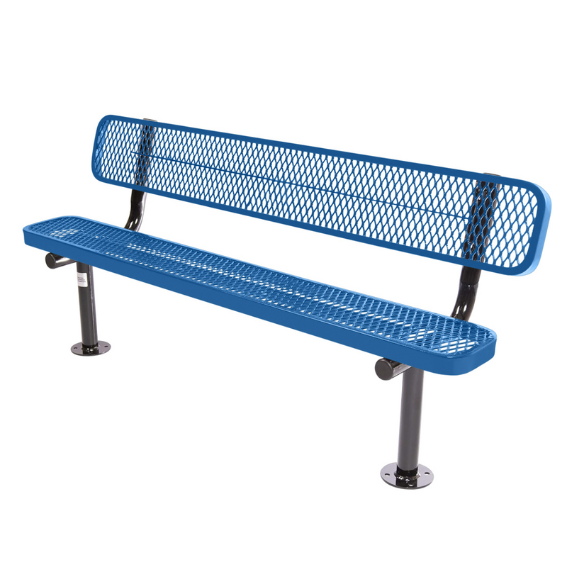 Load image into Gallery viewer, Commercial Expanded Metal Park Bench with Surface Mount Frame
