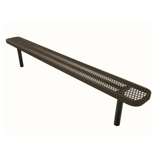 Industrial Expanded Metal Park Bench with Inground Mount Frame