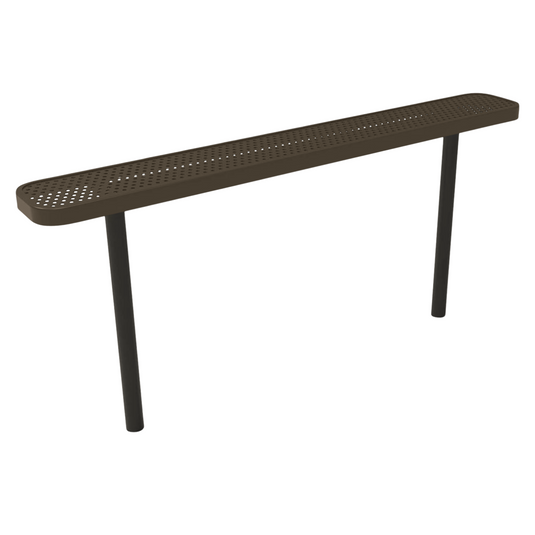 Durable Punched Steel Park Bench with Inground Mount Frame