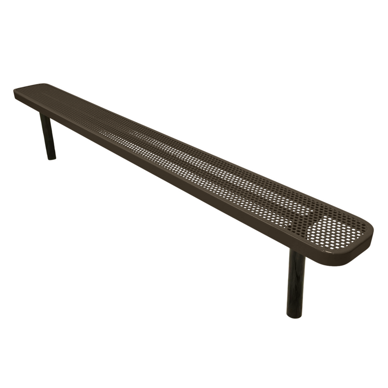 Load image into Gallery viewer, Durable Punched Steel Park Bench with Inground Mount Frame
