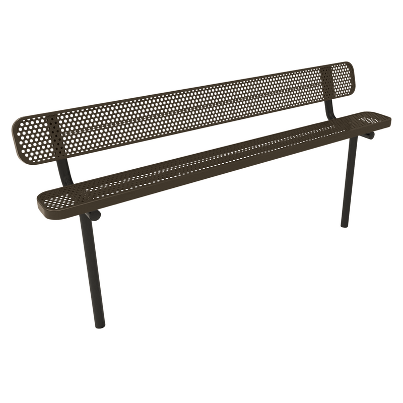 Load image into Gallery viewer, Durable Punched Steel Park Bench with Inground Mount Frame
