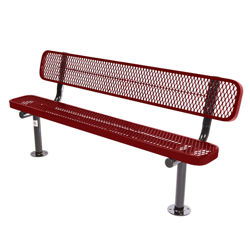 Load image into Gallery viewer, Commercial Expanded Metal Park Bench with Surface Mount Frame
