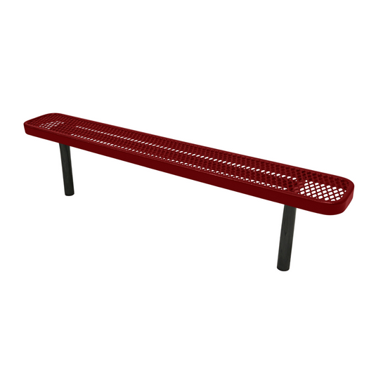 Industrial Expanded Metal Park Bench with Inground Mount Frame