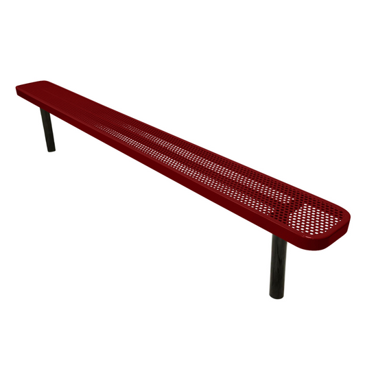 Durable Punched Steel Park Bench with Inground Mount Frame