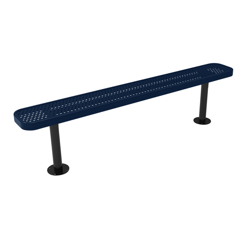 Load image into Gallery viewer, All-Climate Punched Steel Park Bench with Surface Mount Frame
