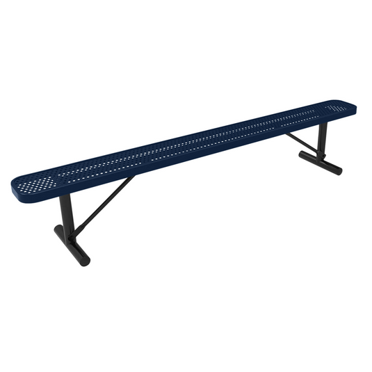 All-Weather Punched Steel Park Bench with Portable Frame