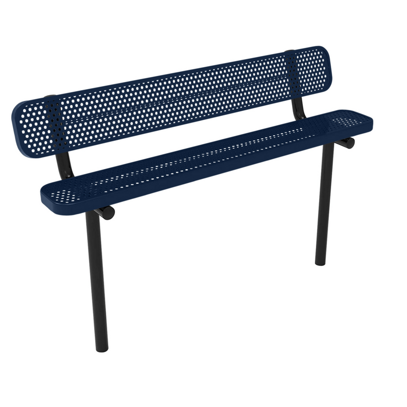 Load image into Gallery viewer, Punched Steel Park Bench with Inground Mount Frame
