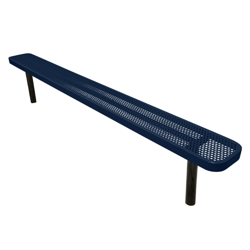 Load image into Gallery viewer, Durable Punched Steel Park Bench with Inground Mount Frame
