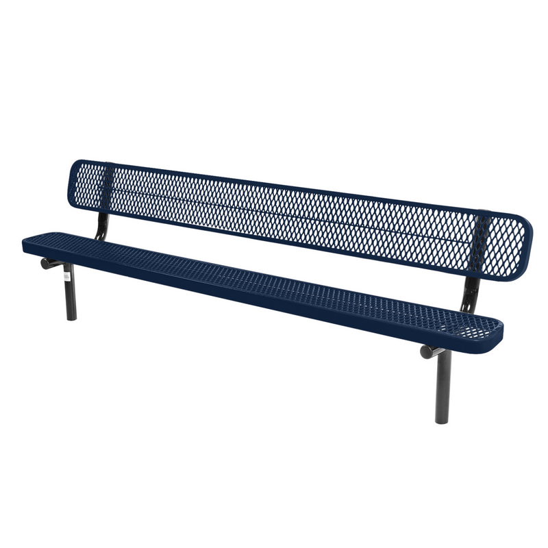 Load image into Gallery viewer, Industrial Expanded Metal Park Bench with Inground Mount Frame
