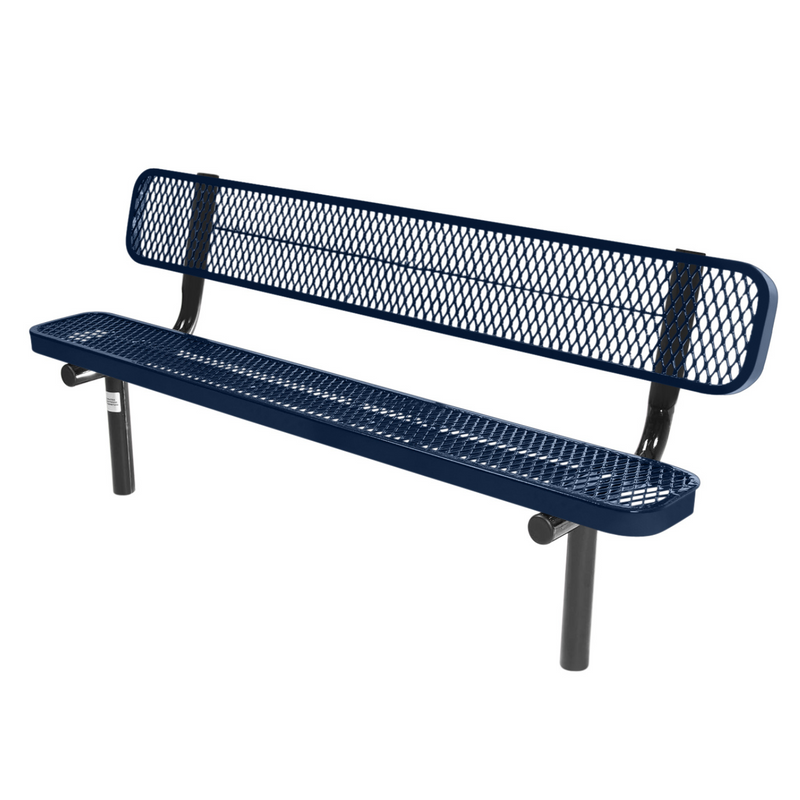 Load image into Gallery viewer, Industrial Expanded Metal Park Bench with Inground Mount Frame
