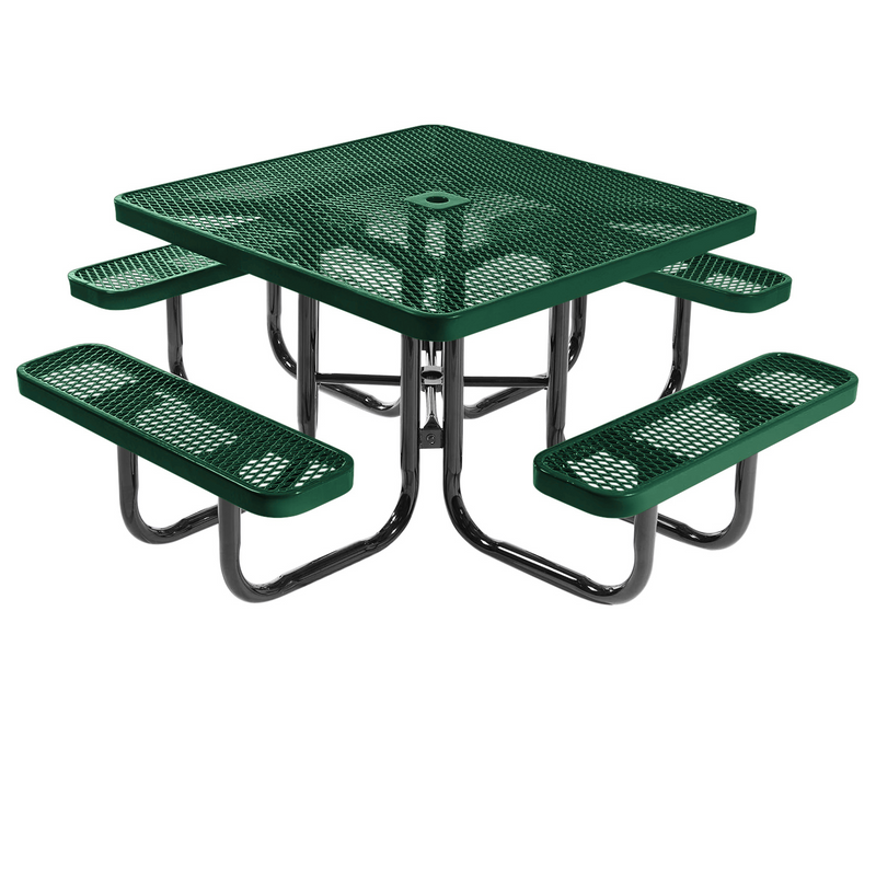 Load image into Gallery viewer, All-Weather Square Metal Outdoor Picnic Tables
