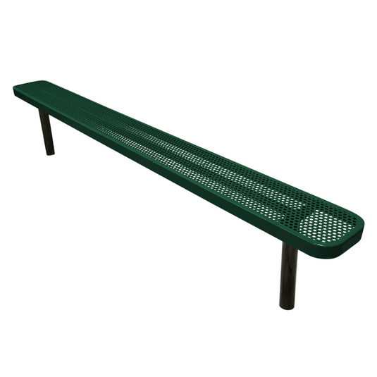 Punched Steel Park Bench with Inground Mount Frame