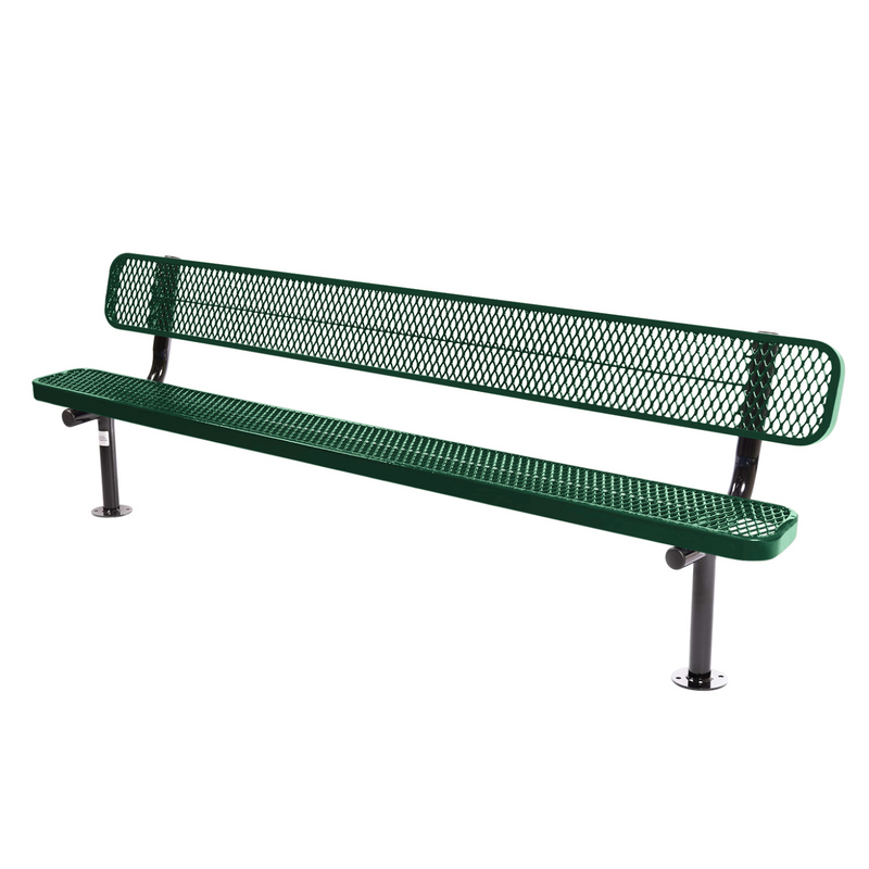 Load image into Gallery viewer, Commercial Expanded Metal Park Bench with Surface Mount Frame
