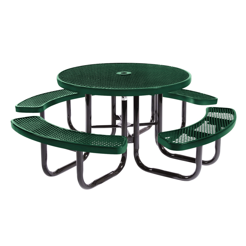 Load image into Gallery viewer, All-Weather Square &amp; Round Metal Outdoor Picnic Table with Benches
