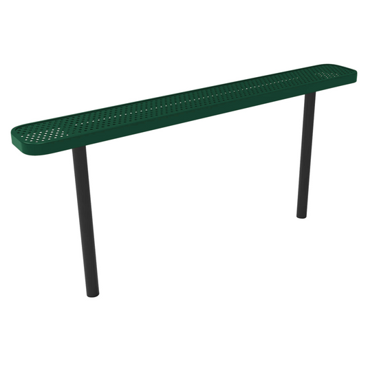 Punched Steel Park Bench with Inground Mount Frame