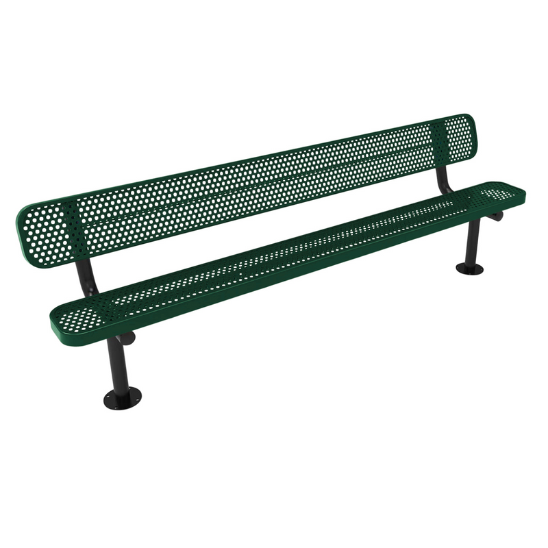 Load image into Gallery viewer, All-Climate Punched Steel Park Bench with Surface Mount Frame
