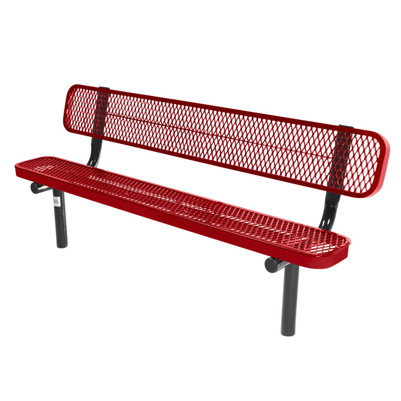 Load image into Gallery viewer, Industrial Expanded Metal Park Bench with Inground Mount Frame
