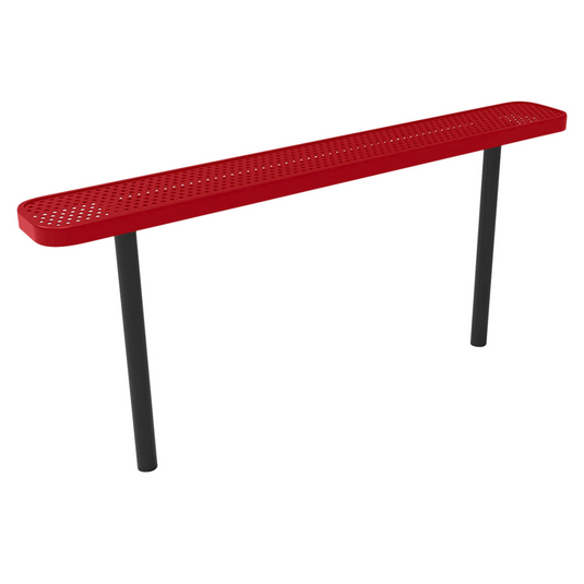 Durable Punched Steel Park Bench with Inground Mount Frame