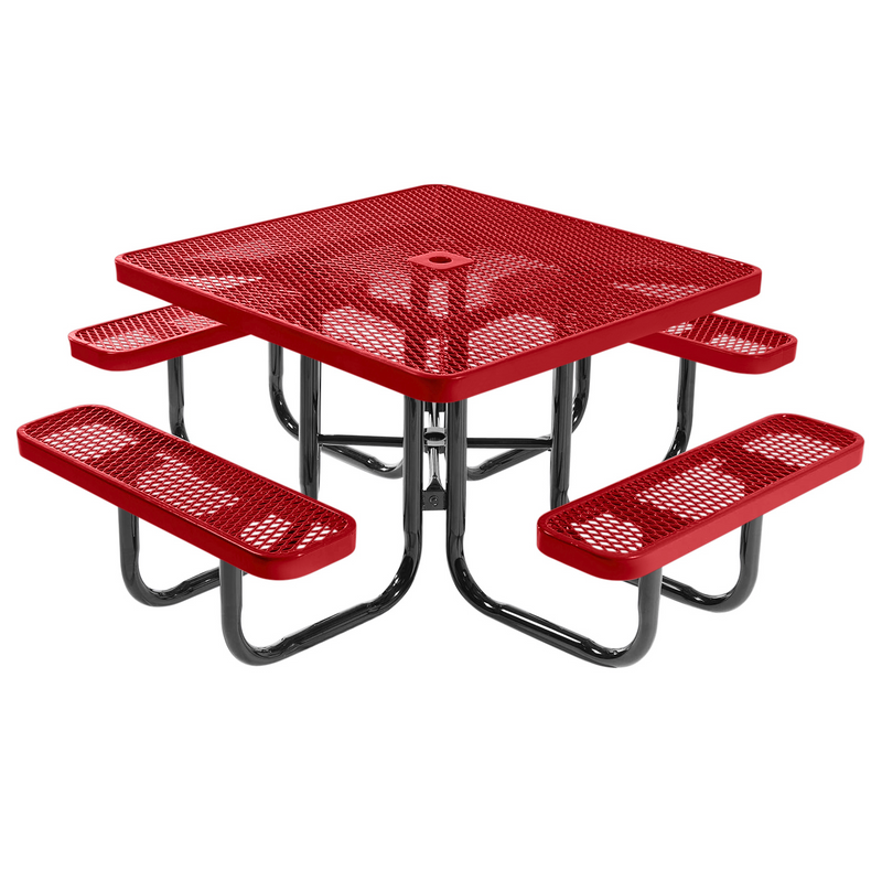 Load image into Gallery viewer, All-Weather Square Metal Outdoor Picnic Tables
