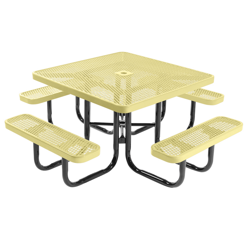 Load image into Gallery viewer, All-Weather Square Metal Outdoor Picnic Tables
