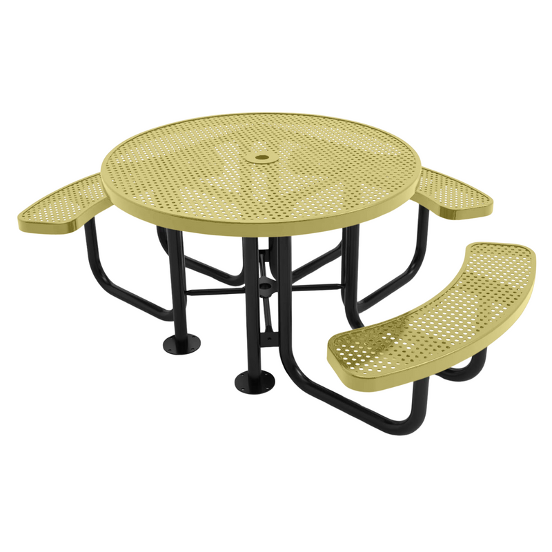 Load image into Gallery viewer, Heavy Duty 3-Seat Round Metal Outdoor Picnic Tables
