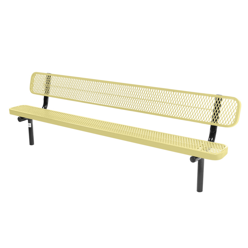 Load image into Gallery viewer, Industrial Expanded Metal Park Bench with Inground Mount Frame
