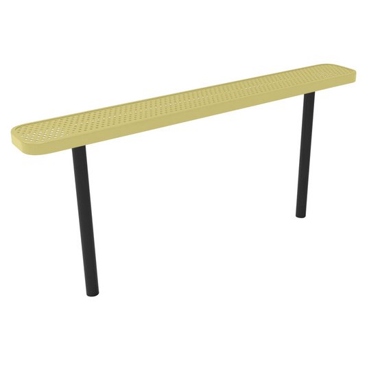 Durable Punched Steel Park Bench with Inground Mount Frame