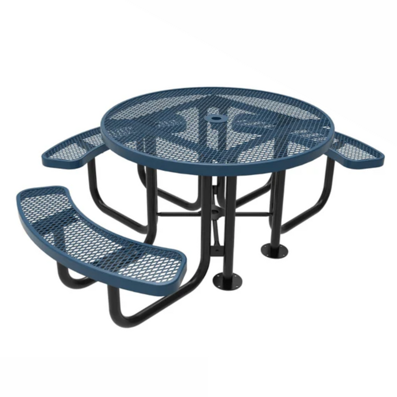 Load image into Gallery viewer, Heavy Duty 3-Seat Round Metal Outdoor Picnic Tables
