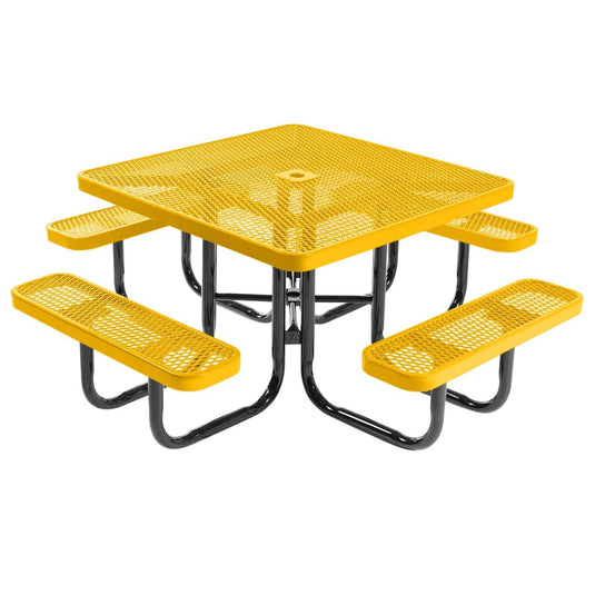 46" Square Metal Outdoor Picnic Table
